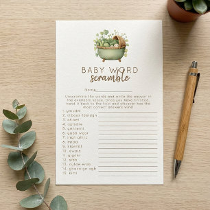 Papier Jeu de 'mots mêlés' pour baby shower 'Pousses loca