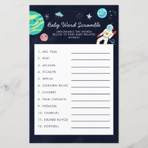 Papier Jeu de mots mêlés pour bébé Galaxie spatiale