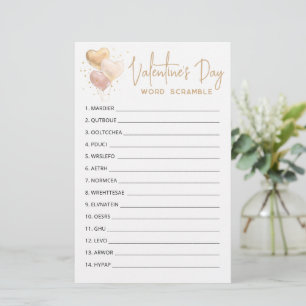 Papier Jeu de mots mêlés pour la Saint-Valentin jeu de fê