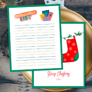 Papier Jeu de Noël amusant Secret Père Noël Liste de Noël