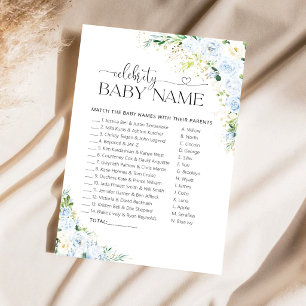 Papier Jeu de nom de bébé de célébrité Baby Shower Fleur 