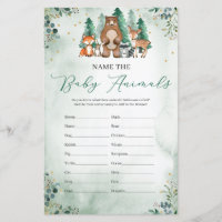 Jeu de nom des bébés animaux bois verdure