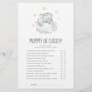 Papier Jeu de petit éléphant bébé maman ou papa