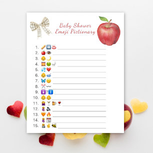 Papier Jeu de Pictionary avec emoji pour baby shower Appl