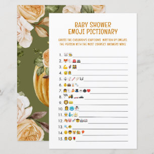 Papier Jeu de Pictionary Baby Shower Emoji