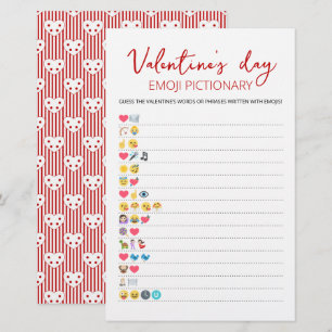 Papier Jeu de Pictionary d'Emoji de la Saint-Valentin ave