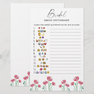 Papier Jeu de pictionary d'émoticônes de baby shower flor