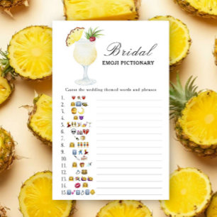Papier Jeu de Pictionary Emoji Baby Shower Ananas