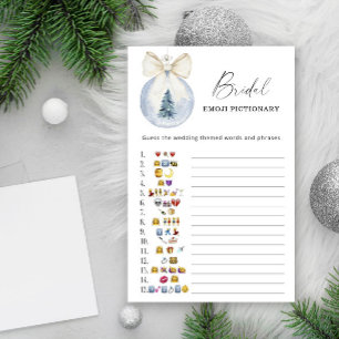 Papier jeu de pictionary emoji baby shower flore hivernal