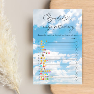 Papier Jeu de Pictionary Emoji Baby Shower On Cloud 9