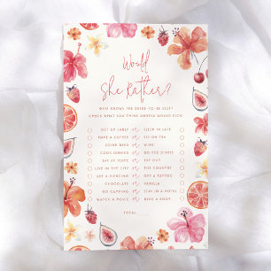 Papier Jeu de 'Plutôt Elle' pour Baby Shower Citrus