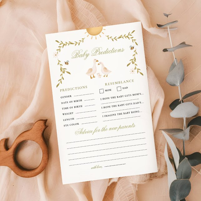 Papier Jeu de prédiction et de conseil du Baby shower d'o (Créateur téléchargé)