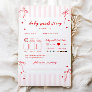 Papier Jeu de prédiction et de conseils pour Baby Shower
