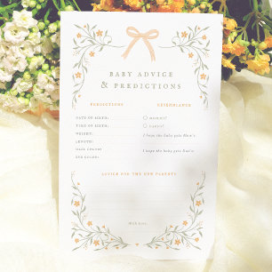 Papier Jeu de prédiction et de conseils pour baby shower 
