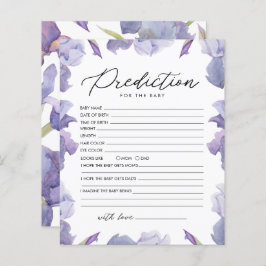 Papier Jeu de prédiction florale aquarelle Iris pour bébé