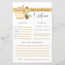 Jeu de prédiction pour Baby Shower sur le thème de