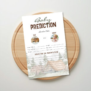 Papier Jeu de prédictions bébé ours campeur Baby Shower