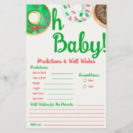 Papier Jeu de prédictions de Baby shower de Donut de Noël