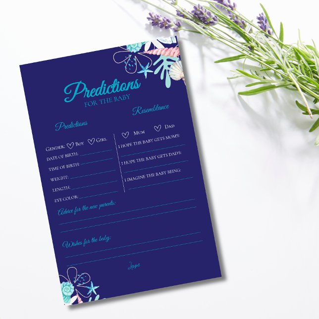 Papier Jeu de prédictions de baby shower de perle pourpre (Créateur téléchargé)