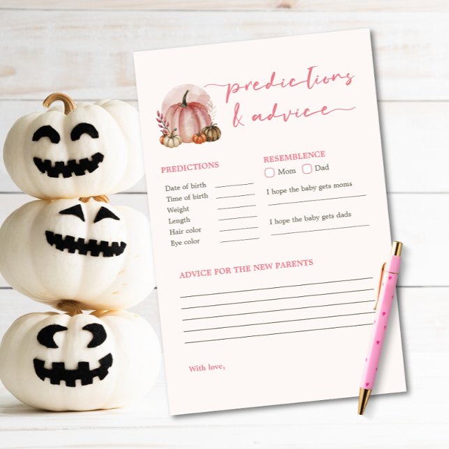 Papier Jeu de prédictions de Baby shower de petite fille  (Créateur téléchargé)
