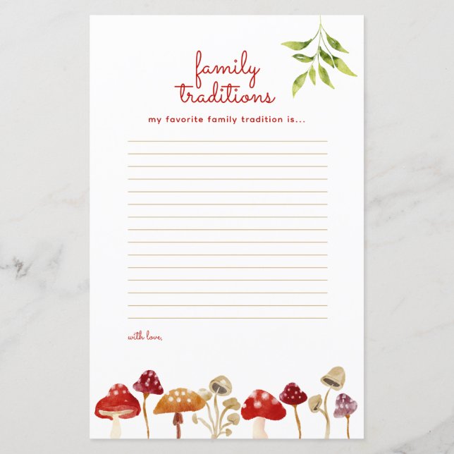 Papier Jeu de prédictions de champignons de Baby shower r (Dos)