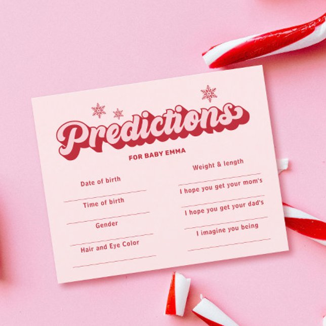 Papier Jeu de prédictions de Noël rose rétro (Créateur téléchargé)