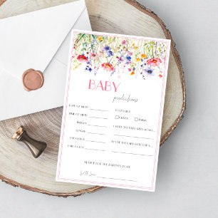 Papier Jeu de prédictions du Baby shower Fleur sauvage co