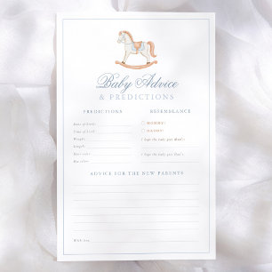 Papier Jeu de prédictions et conseils pour baby shower Ch