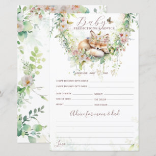 Papier Jeu de prédictions et de conseils pour bébé Floral