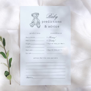 Papier Jeu de prédictions et de conseils pour une baby sh