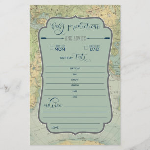 Papier Jeu de Prédictions pour Bébé à la Baby Shower Aven