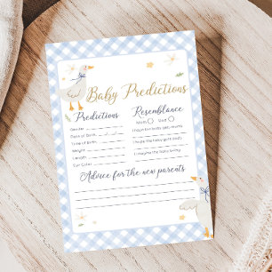 Papier Jeu de prédictions pour bébé à la douche en vichy