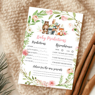 Papier Jeu de prédictions pour bébé avec fleurs roses et