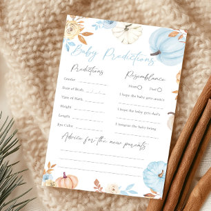 Papier Jeu de prédictions pour bébé Citrouille Petite Ble