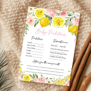 Papier Jeu de prédictions pour bébé fille au citron flora