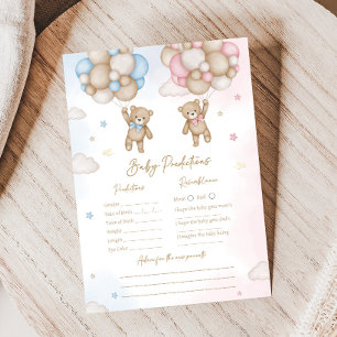 Papier Jeu de Prédictions pour Bébé Révélation du Sexe de