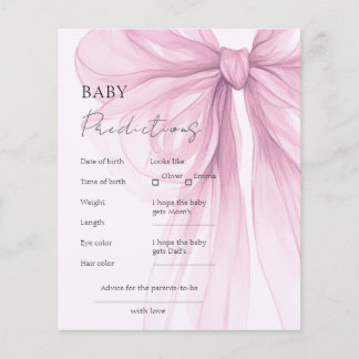 Papier Jeu de Prédictions pour Bébé Ruban Rose Clair pour