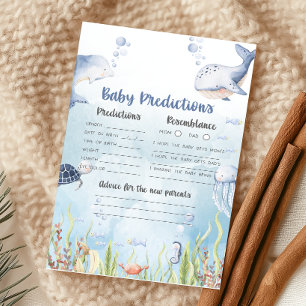 Papier Jeu de prédictions pour bébé sous la douche Bleu s