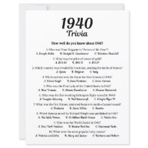 Jeu de quiz 1940