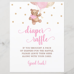 Papier Jeu De Raffin Teddy Bear Rose Et Gold Diaper