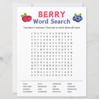 Papier Jeu de recherche Berry Word