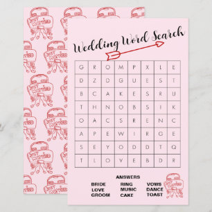 Papier Jeu de recherche de mots amusants rose et rouge Ma