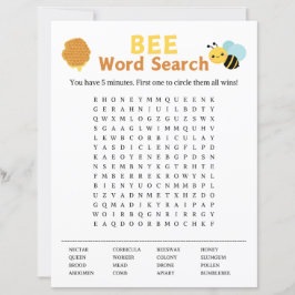 Papier Jeu de recherche de mots d'abeilles