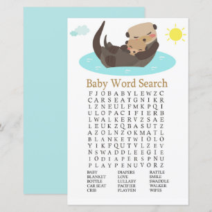 Papier Jeu de recherche de mots de Baby shower