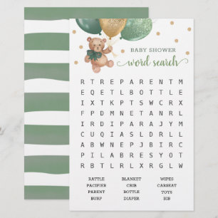 Papier Jeu de recherche de mots et de mêlée de mots Ours
