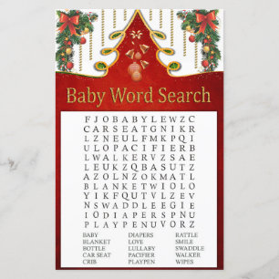 Papier Jeu de recherche de mots pour Baby Shower sur l'ar