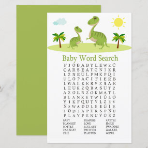 Papier Jeu de recherche de mots sur le Baby shower Cute D