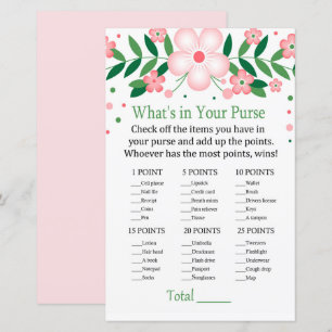 Papier Jeu de sac à main floral rose