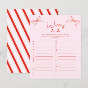 Papier Jeu de salle de mariage A-Z avec un nœud rouge des