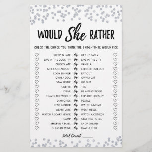 Papier Jeu de Salle de Mariage 'Plutôt Elle' Modifiable